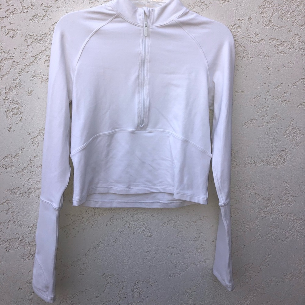 Lululemon White Cropped Athletic Pullover